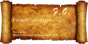 Forgách Olga névjegykártya