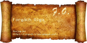 Forgách Olga névjegykártya